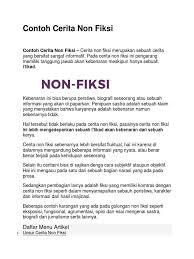 Esai mengenai seni atau sastra; Contoh Cerita Non Fiksi