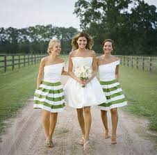 Unique Bridesmaid Dresses In Stripe And Polka Dot Prints Wedpics Blog Bridesmaid Skirts Unique Bridesmaid Dresses Preppy Wedding