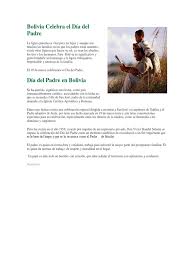 El 23 de febrero en rusia, el 19 de marzo en portugal, españa, italia, bolivia, etc. Bolivia Celebra El Dia Del Padre