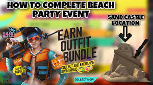 How To Complete Beach Party Event Freefire Swim Ring A Location Sand Castle Location Full Info Youtube