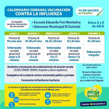 1 calendario de vacunaciones 2020. Calendario Vacunacion Contra La Influenza Semana Del 5 Al 9 De Abril Municipalidad De Penaflor