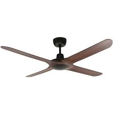 The clear ceiling fan blades extend when you turn on and retract when you turn off, so it looks like a chandelier when not in use. Ventair Spyda Ceiling Fan 4 Blades Black With Walnut 56 Universal Fans