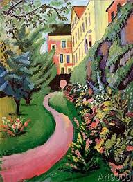 August Macke Unser Garten Mit Bluhenden Rabatten August Macke Macke Art