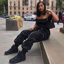 Air Jordan 4 Retro Black Cat 2020 Pluggi Black Cat Outfit Jordan 4 Outfit Women Black Girl Outfits
