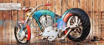 Shop gift sets, neon signs, bar stools, billiards + more! Chopper Harley Davidson Art Wood Wall Art Wall Murals Wallpaper Decals Idecoroom