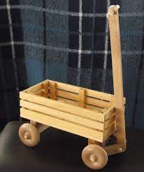 Lokatse home rustic patio wooden wagon barrel wheel planter flower pots with buckets, wood. Children S Eco Friendly Toy Wooden Wagon With Wheels For Kids Organic Natural Unpainted Preschool Montessori Juguetes De Madera Artesanales Juguetes De Madera Juegos De Madera