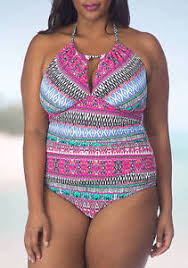 Details About Kenneth Cole Plus Size 1x 3x Riviera Tummy Control High Neck Swimsuit Nwt