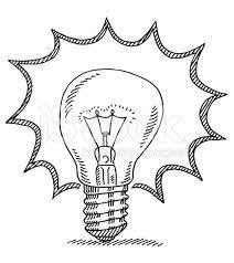 Hand Drawn Vector Sketch Of A Bright Shining Light Bulb Concept Light Bulb Drawing Light Bulb Art Drawings