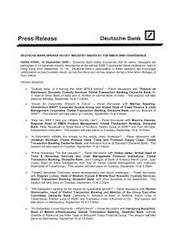 Deutsche bank can adjust to your needs, allowing you to move around as freely as you want thanks to its deutsche bank online service. Press Release Gtb Deutsche Bank