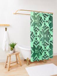 Emerald Green And Jade Green Floral Abstract Shower Curtain Curtain Shower Green Jade Green Shower Curtains Cute Shower Curtains Colorful Shower Curtain