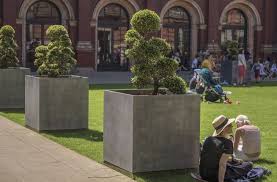 Extra large planters for trees. Bespoke Zinc Planters Made To Order Natural Zinc Plant Containers Iota Uk