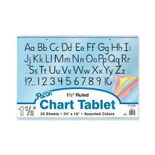 chart tablet 24 x 16 inches 1 1 2 inch ruled long way 25 sheets pacon assorted