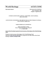 Revised Structure Of The Budget Of The World Heritage Fund Unesco Digital Library