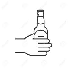 In this tutorial we learn how to draw a glass bottle. Hand With Beer Bottle Linear Icon Thin Line Illustration Contour Royalty Free Cliparts Vectors And Stock Illustration Image 86845501