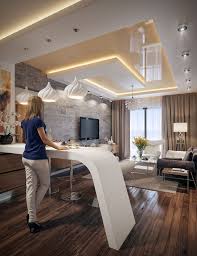 Taher Design Contemporary Studio Apartments 1 Jpg Ceiling Design Living Room Bedroom False Ceiling Design False Ceiling Living Room