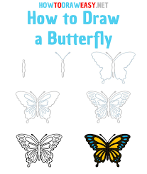 You can mark the black outer lining at first. How To Draw A Butterfly Easy How To Draw Easy