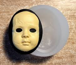 SCARRY DOLL SILICONE Mold Cameo Flexible Mould for Resin Polymer Clay  Chocolate Food Grade Silicone Icing Wax Plaster Goth 40x30 Cameo
