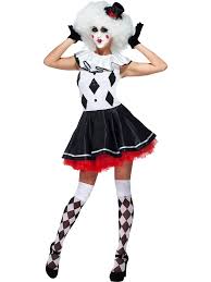 Black And White Clown Halloween Costume Women S Black And White Party Jester Harlequin Clown Costume Clown Costume Women Jester Costume Clown Costume