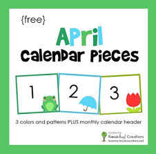 April Pocket Chart Calendar Cards Free Printable