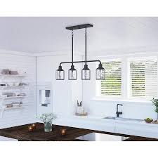 Maybe you would like to learn more about one of these? Allen Roth Cedar Bluff Matte Black Farmhouse Clear Glass Jar Kitchen Island Light Lowes Com In 2021 Kitchen Island Lighting Can Lights In Kitchen Kitchen Sink Lighting