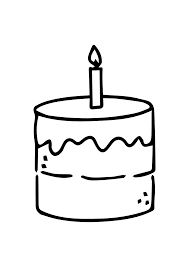 Download Birthday Cake Outline Black And White Clipart Free Svg File Svgheart Com