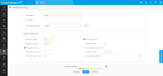 Minimum 8 and maximum 10 . Password Policies