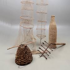 The fire pits are crafted with a series of interlocking vertical steel panels that will create a closed structure that can be set up for use on a variety of surfaces. Fishing Tools 5 Parts Eel Rails Fire Pit Crayfish Cage And Meadows 2 1900s Other Technica Nautica Auctionet