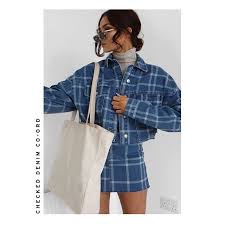 It Doesn T Get Much More Statement Than A Checked Denim Co Ord Lissyroddyy Topshopstyle Shop Via Linkinbio Klader