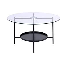 This glass top coffee table comes in a dark espresso finish to give a classic sophisticated look to any living room decor. Buy Round Coffee Table 31 3 Tempered Glass Top Industrial Style 2 Tier Sofa Side Table With Storage Shelf Metal Frame 132lbs Capacity Easy Assembly Accent Center Table For Living Room Black Online