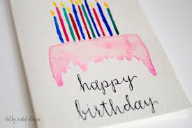 Creative Birthday Drawings For Mom Happy Birthday Cake Candles Card Watercolor Original Handmade Card For Birthday Greeting Ca Watercolor Birthday Cards Birthday Cards Diy Candle Cards