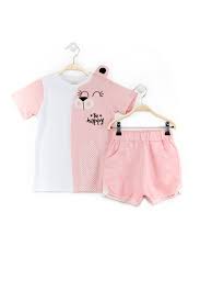 Pembe Kiz Cocuk Ayi Betty Gabardin Sort Takim Mushi Trendyol Cocuk Modasi Cocuk Giyim Moda