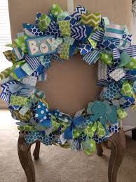 Pin By Toadies On Craft Fair Baby Shower Wreath Baby Boy Wreath Baby Door Wreaths