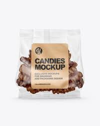 Plastic Bag With Gummies Mockup In Bag Sack Mockups On Yellow Images Object Mockups