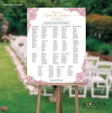 Wedding Seating Chart Board Elegant Pink Mauve Slate Gold