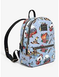 Loungefly Harry Potter Flash Tattoo Print Mini Backpack Harry Potter Bag Harry Potter Backpack Harry Potter Shoes