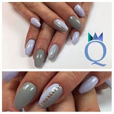 Ballerinanails Gelnails Nails Lilac Grey Ombre Stones Ballerina Form Gelnagel Nagel Lila Grau Verlauf Steinchen Nagelstu Nails Nail Art Hawkins