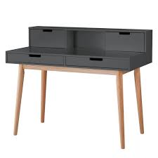 Sekretar Lindholm Eiche Teilmassiv Grau Eiche Eiche Grau Lindholm Sekretar Teilmassiv Schreibtisch Holz Schreibtisch Mit Glasplatte Schreibtisch