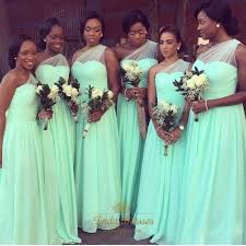 Mint Green One Shoulder Ruched A Line Chiffon Bridesmaid Dress Long Mint Bridesmaid Dresses Mint Green Bridesmaid Dresses Green Bridesmaid Dresses