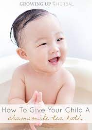 Chamomile contains a flavonoid, apigenin, thought to be the source of the plant's sedative attributes. How To Give Your Child A Chamomile Tea Bath Growing Up Herbal Chamomile Tea Tea Bath Baby Bath