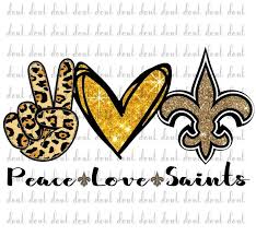 See drop down for available sizes: Peace Love Saints Saints Football Png Saints Sign Etsy In 2021 New Orleans Saints Logo Saints Football New Orleans Saints Shirts