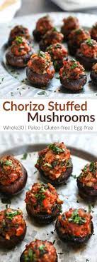 Gimme those peanut butter cups. Chorizo Stuffed Mushrooms Recipe Dairy Free Appetizers Easy Appetizer Recipes Appetizer Recipes