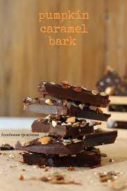 Dark Chocolate Pumpkin Caramel Bark Recipe Pumpkin Caramel Pumpkin Chocolate Chocolate Recipes
