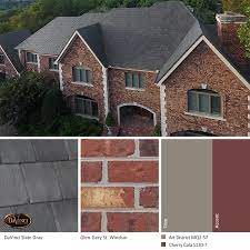 • sage green + taupe: Red Brick Exterior Color Schemes Davinci Roofscapes