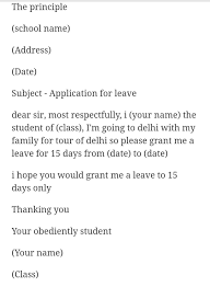 Sick Leave Two Days Write A Letter Brainly In