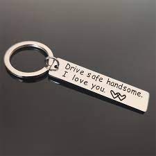 These ideas will leave your man satisfied in more than one way! Gift For Boyfriend Alloy Letter Keychain Drive Safe Handsome Love Gift Small Gift Husband Boyfriend Present Party Favors Aliexpress