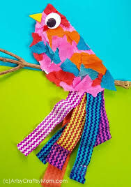 Paper Plate Bird Crafts For Kids Paper Plate Bird Craft Using Torn Crepe Paper Bird Crafts Preschool Animal Crafts For Kids Bird Crafts
