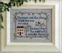 Pattern made by me, original image not mine. Moon And Stars By Little House Needleworks