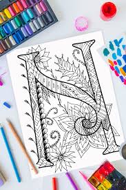 Learn english with your child! Zentangle Letter N Design Free Printable Kids Activities Blog