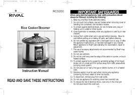 Rival Rice Cooker Rcs200 Rcs200 User Manual Manualzz
