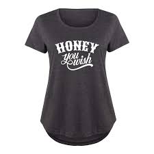 Honey You Wish Ladies Plus Size Scoop Neck Tee At Amazon